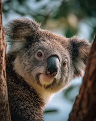 Naklejka premium Curious Koala in Natural Light