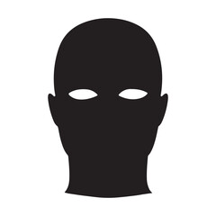Silhouette icon of a black mask