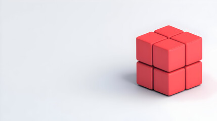 Red Cube 3D Render Abstract Background