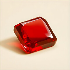 Red Glass Gem Realistic Product Photo