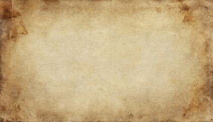 Obraz premium Aged paper background with grunge texture. Vintage, dirty, antique, aged design features stains and discolored edges. Great for finance, business, or historical themes. Blank space for text.