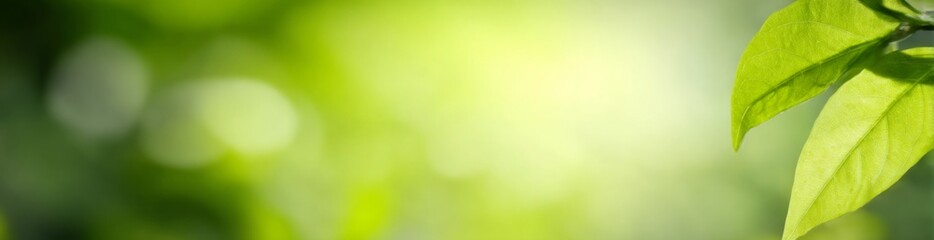 Fresh Green Leaves with Bokeh Background.