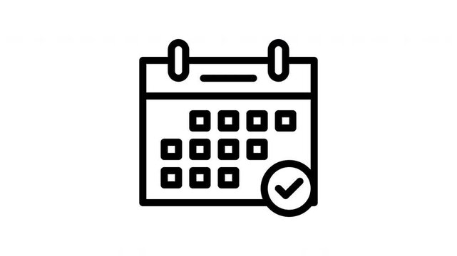 calendar minimalist stroke animation