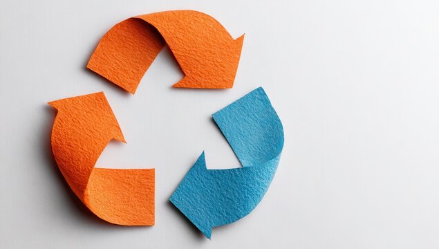 Recycled arrows in orange and blue (1)