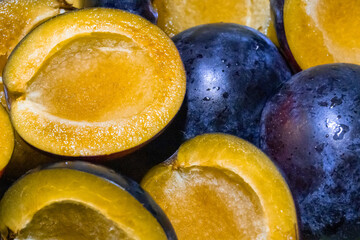 Fresh plums, background