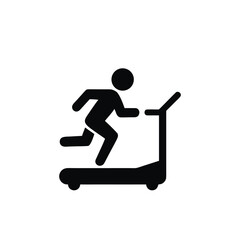 Silhouette of a Person Running on a Treadmill Symbolizing Exercise Fitness and Health in a Minimalist Black and White Design