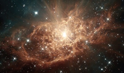 Cosmic nebula, bright center