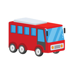 Premium 2d style icon of long route coach vehicle