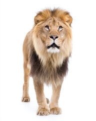 Lion Isolated on White Background Studio Lighting