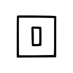 A simple illustration of a black outlined rectangle with a smaller rectangle inside on a white background