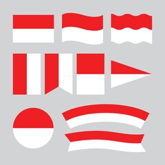 Red and White Indonesian Flag Variants Collection