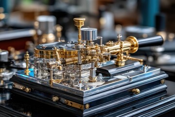 Intricate steam engine model showcases precision engineering at a craft fair