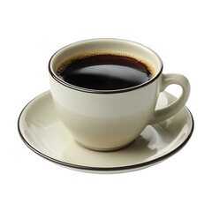 Fototapeta premium A cup of black coffee sits on a saucer a simple image of a morning beverage
