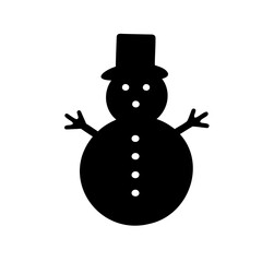 Snowman silhouette vector illustration, Snowman icon. isolated vector graphic for Christmas holiday. 