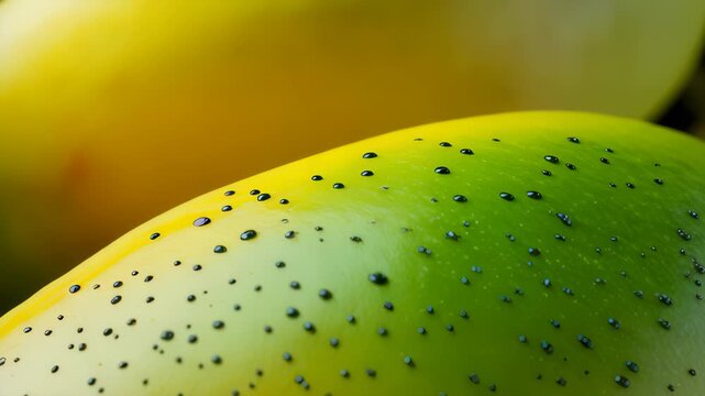 Vibrant mango with shifting gradient and rippling texture