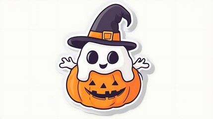Halloween themed die-cut sticker character expressing unity and connection