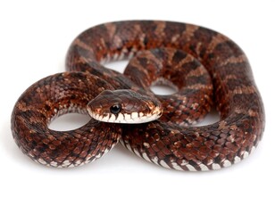 Obraz premium Coiled snake on white background