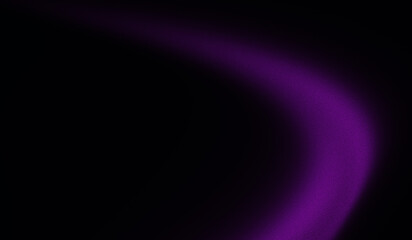 Glowing purple wave on black grainy gradient background with smooth noise texture and abstract layout