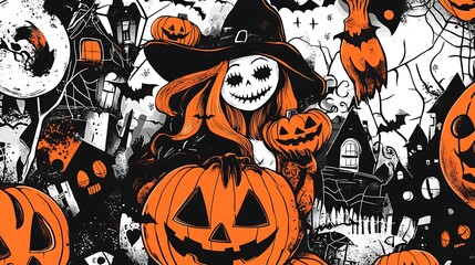 Personage on a Halloween die-cut sticker showing closeness and unity