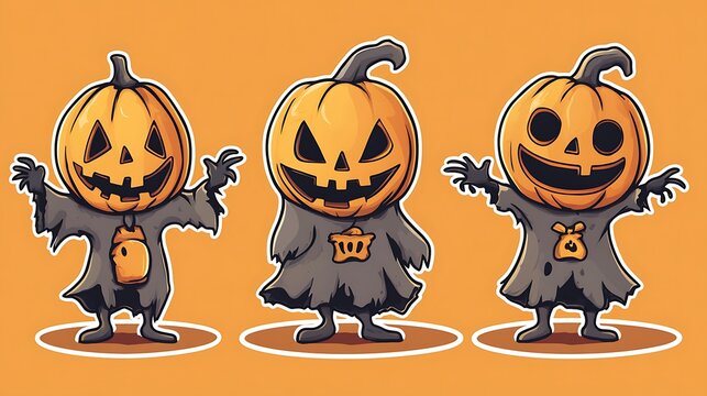 Halloween-themed die-cut sticker character expressing unity and connection
