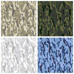 Collection of seamless camouflage deformation patterns for the landscape