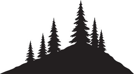 A silhouette of a Tree, minimal line vector