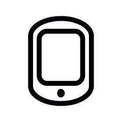 Illustration of a simple black and white smartphone with rounded edges and a home button icon design
