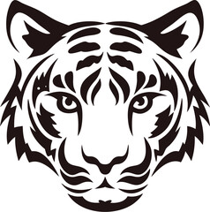 Fototapeta premium Tiger face silhouette