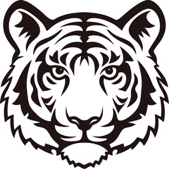 Obraz premium Tiger face silhouette