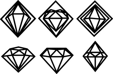 "Minimalist Diamond Twin Icons"