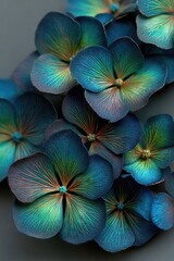 Obraz premium Close-up of vibrant blue hydrangea blossoms (1)