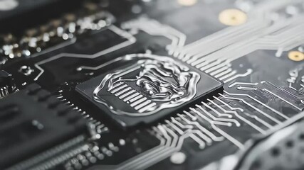 Close-up of clear thermal paste applied to a computer processor on a circuit board for heat dissipation