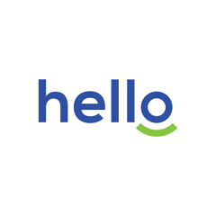 typography text hello logo design vector template