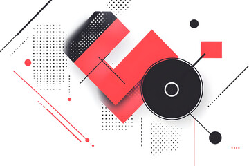 Obraz premium Abstract Geometric Red Black Illustration