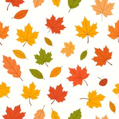 Fototapeta premium Autumn leaves seamless pattern (2)