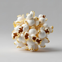 Single Popcorn Kernel PNG &ndash; A realistic, fluffy popcorn piece isolated on a transparent background, ideal for minimalist snack icons, food designs, or playful branding elements.