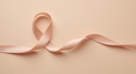 Graceful Pink Satin Ribbon Flowing Gently on a Monochromatic Pastel Background