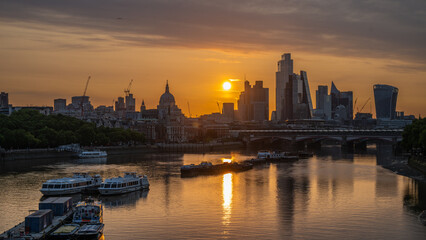Sunrise Over London with St Paul's Church