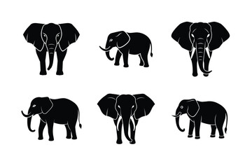 set of silhouettes of animals