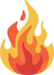 Dynamic and Colorful Fire Flame Icon with Red, Orange, and Yellow Colors