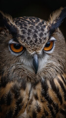 Fototapeta premium Detailed Owl Portrait Macro Photo