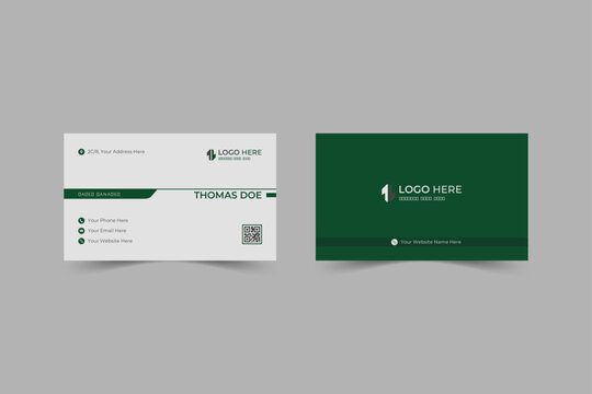 Simple Set of Visiting Cards, Colorful Business Card Layout, Modern Visiting Card Template with Abstract Shapes, Print-Ready Name Card Design for Company or Personal Branding