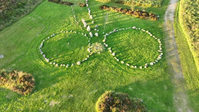 beaghmore stone circles ireland aerial view