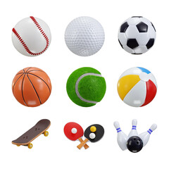 set of sport balls