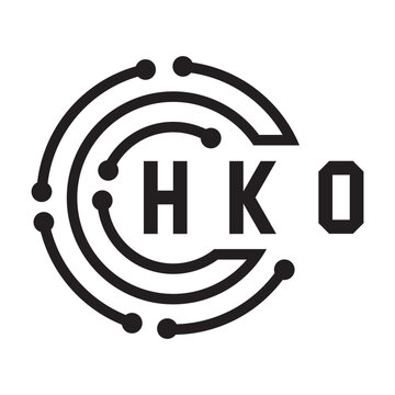 HKO letter design. HKO letter technology logo design on a white background. HKO  Monogram logo design for an entrepreneur and business.