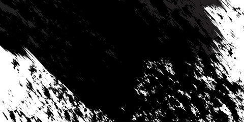 Obraz premium Grunge Black Paint Splatter with Rough Brush Texture on White Background.