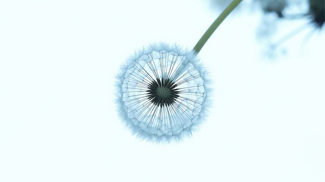 Close up of a blue toned dandelion seed head macro - Powered by Adobe