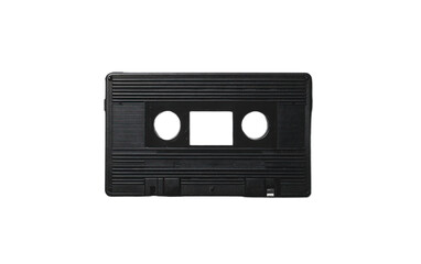 Obraz premium Black plastic audio compact cass isolated on white background, png