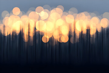 Abstract Forest Sunset Illustration