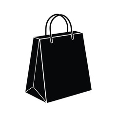 Diwali vector art of black shopping bag with handles isolated